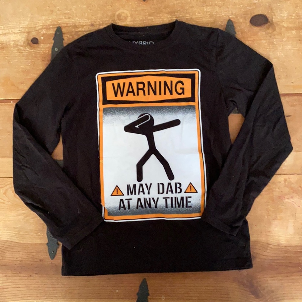 Hybrid Apparel Boys Black Graphic Long Sleeve Shirt